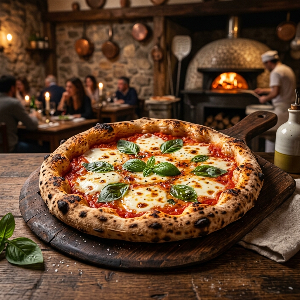 Pizza napolitaine au feu de bois — L'Échoppe de Mario, Dijon